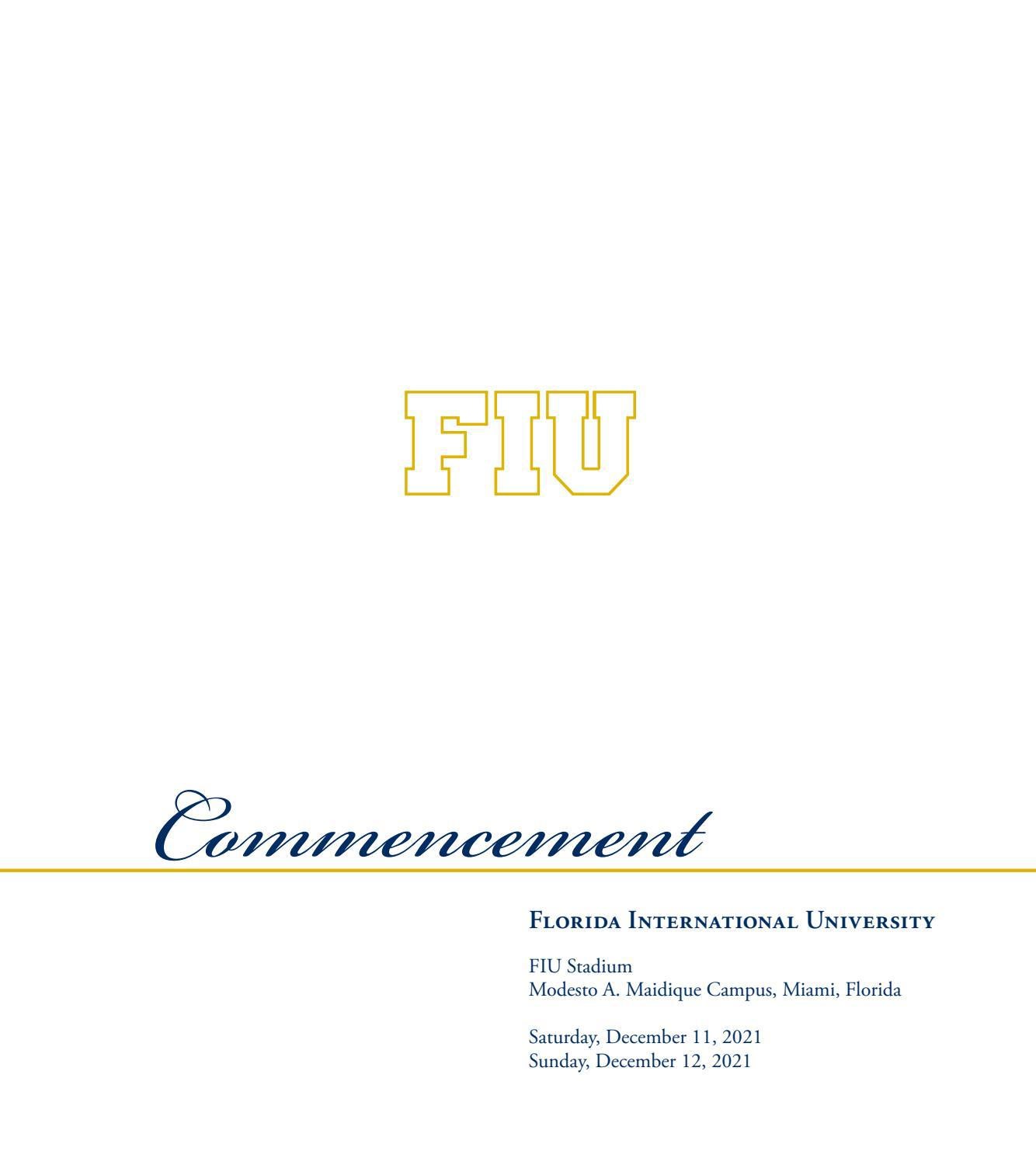 Fiu mencement program fall by fiu
