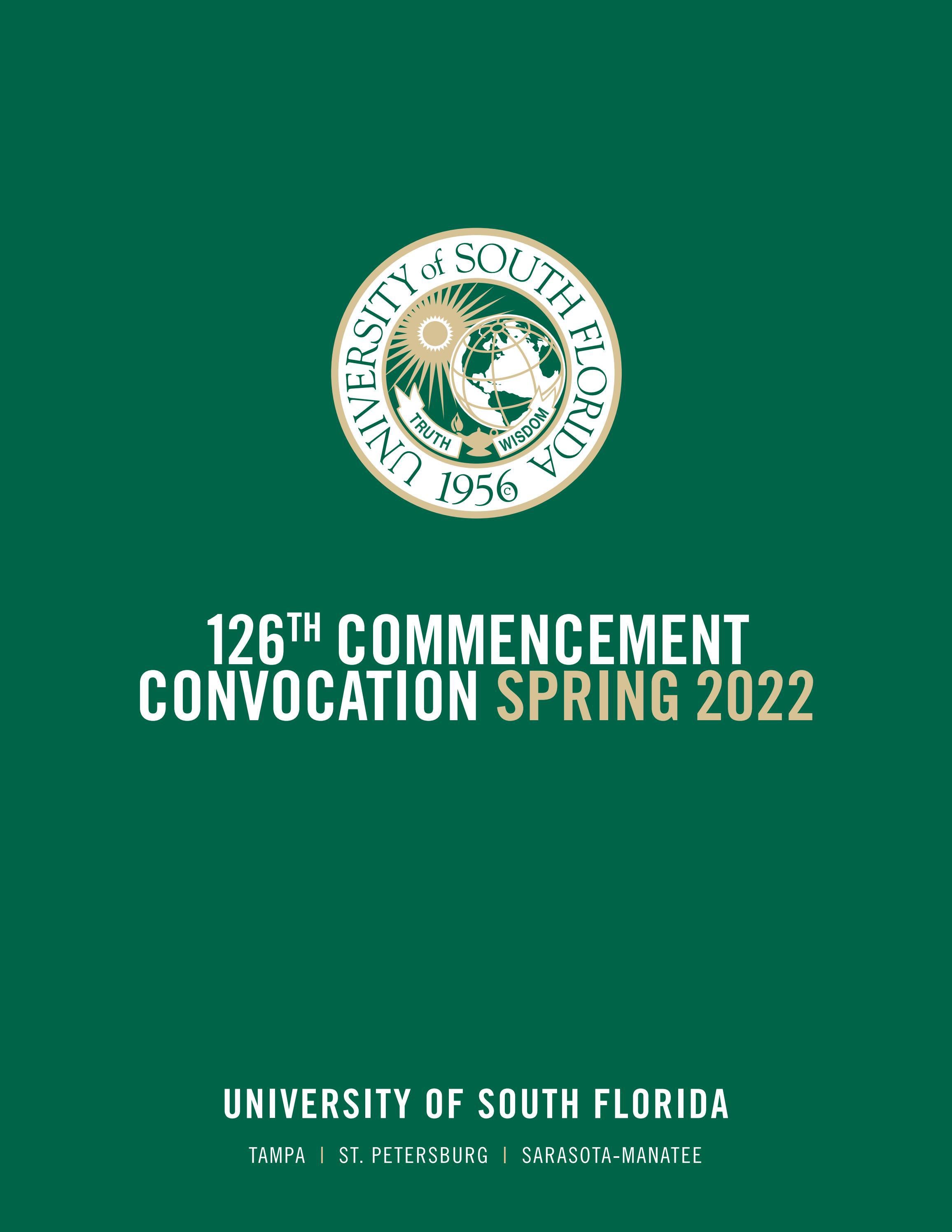 Spring usf mencement program by usf mencement