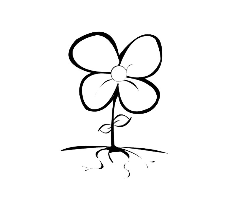 Dibujos de flor de cuatro pãtalos para colorear por los niãos
