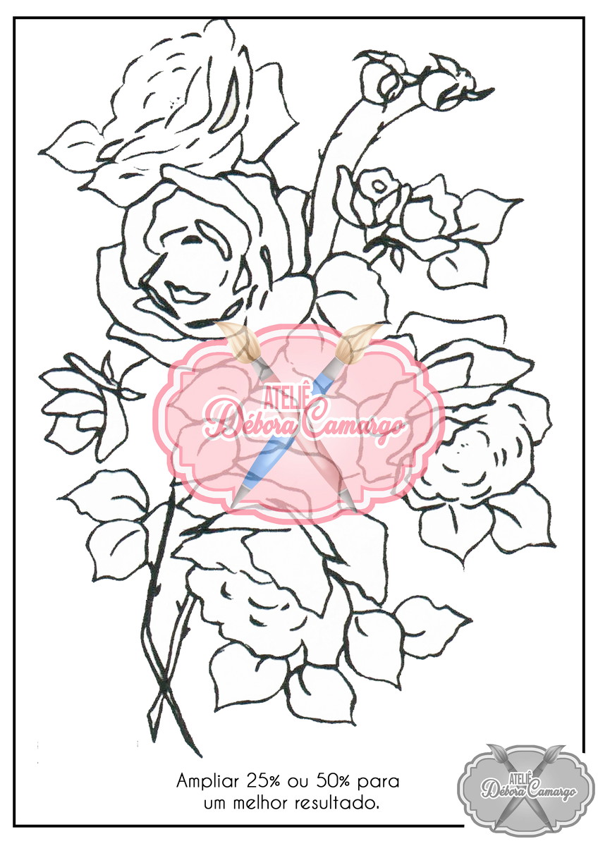 Apostila riscos flores pintura e bordado