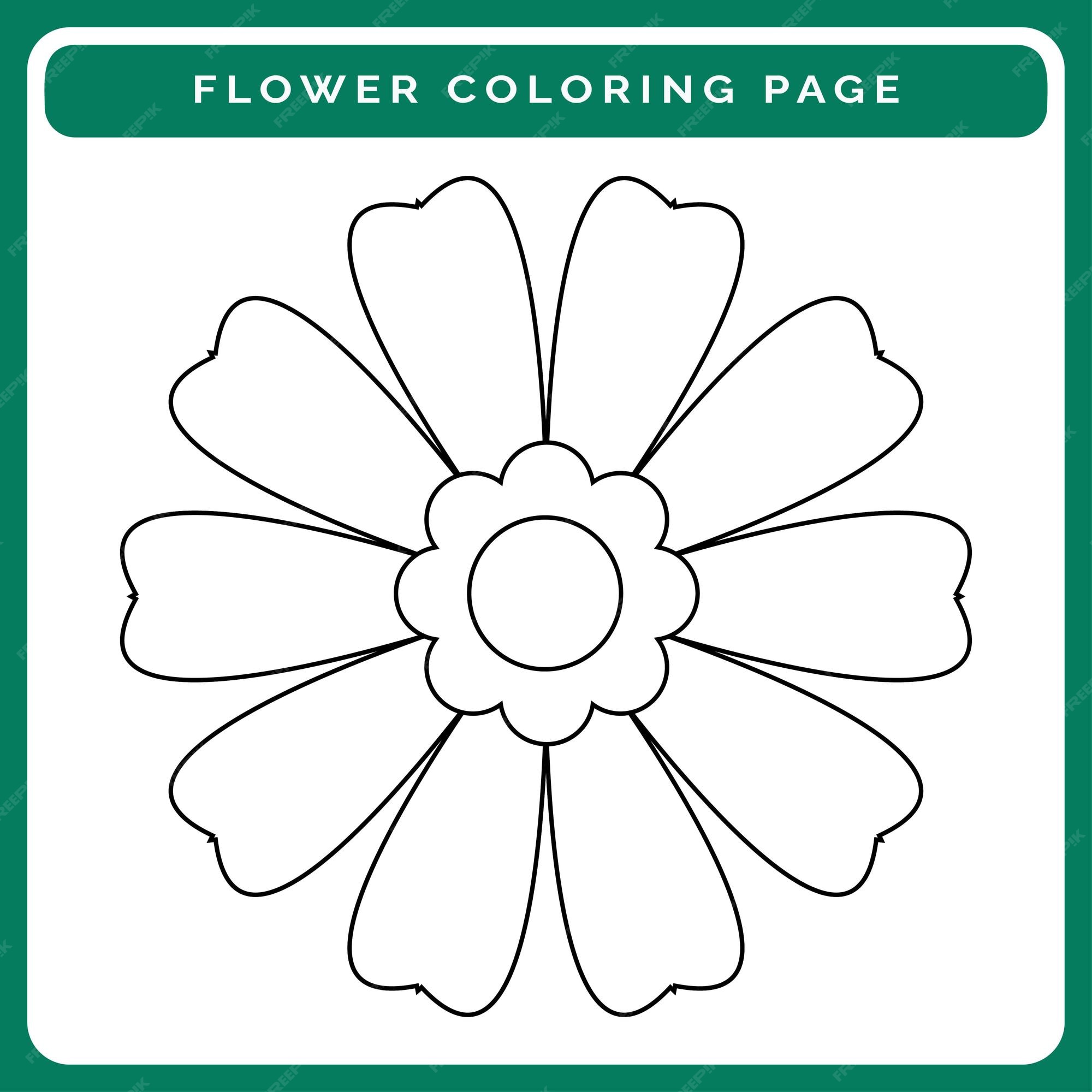 Desenhos para colorir flores para imprimir vetor premium
