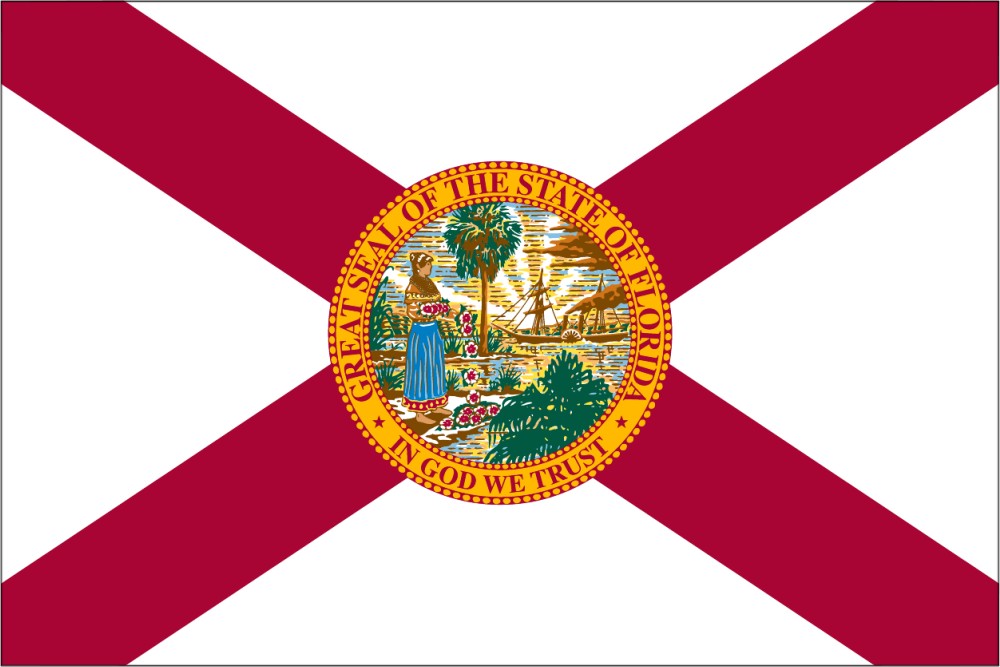Free printable florida state flag color book pages x