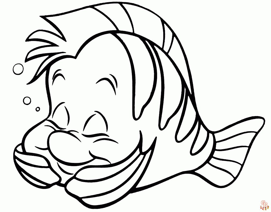 Color your way to fun with the flounder coloring pages for kids