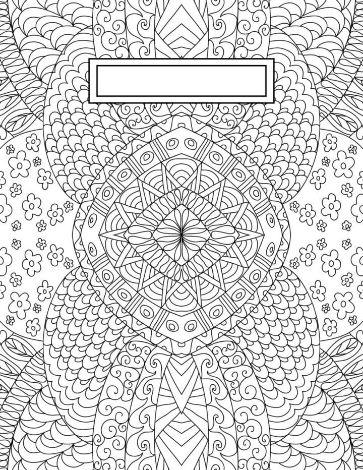 Back to school binder cover adult coloring pages