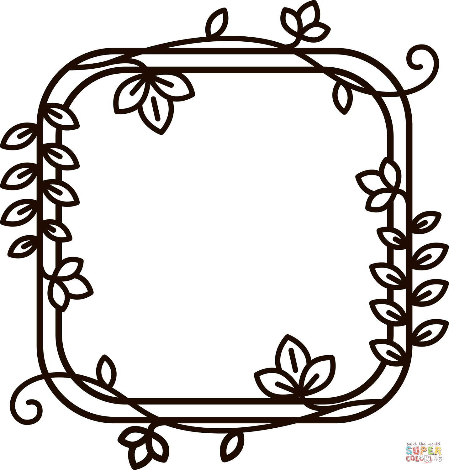 Floral border coloring page free printable coloring pages