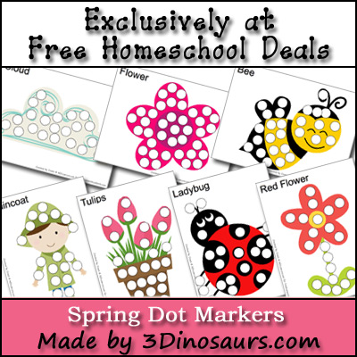 Free spring dot markers printable set