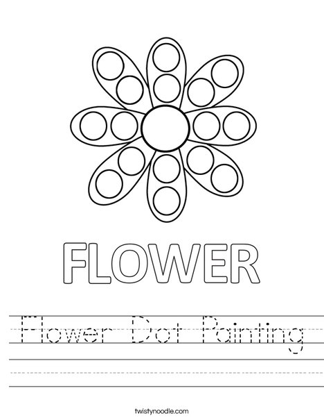Flower dot painting worksheet