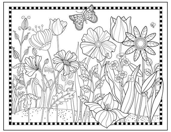 Magical garden to color downloadable print to color fun