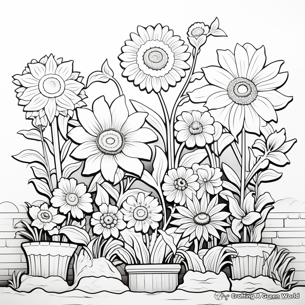 Garden for adults coloring pages