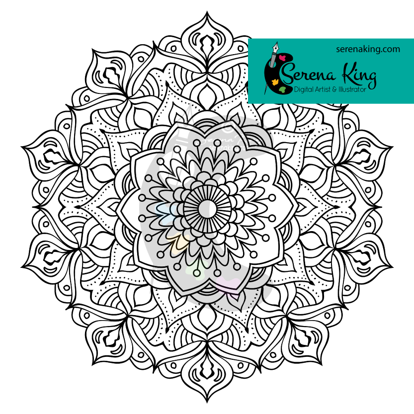 Flower mandala coloring page â serena king