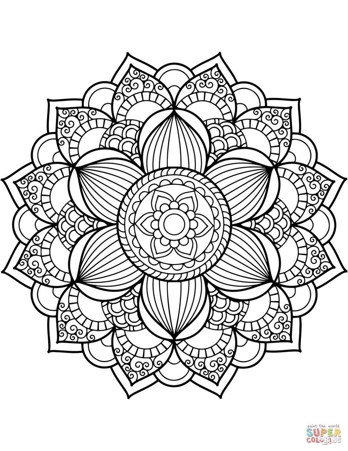 Wonderful picture of flower adult coloring pages