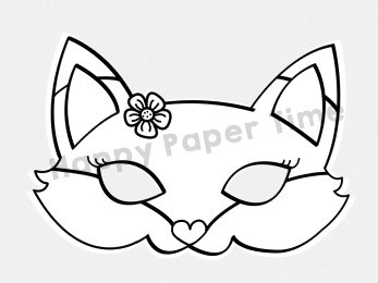 Fox vixen mask for coloring