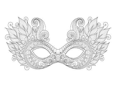Carnival floral mask feathers coloring art coloring poster art mascaras carnaval mãscaras venecianas dibujos para colorear