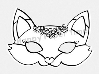 Fox mask printable for coloring