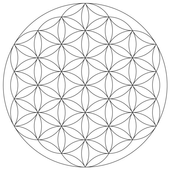 Flower of life mandala coloring page free printable coloring pages sacred geometry symbols sacred geometry flower of life