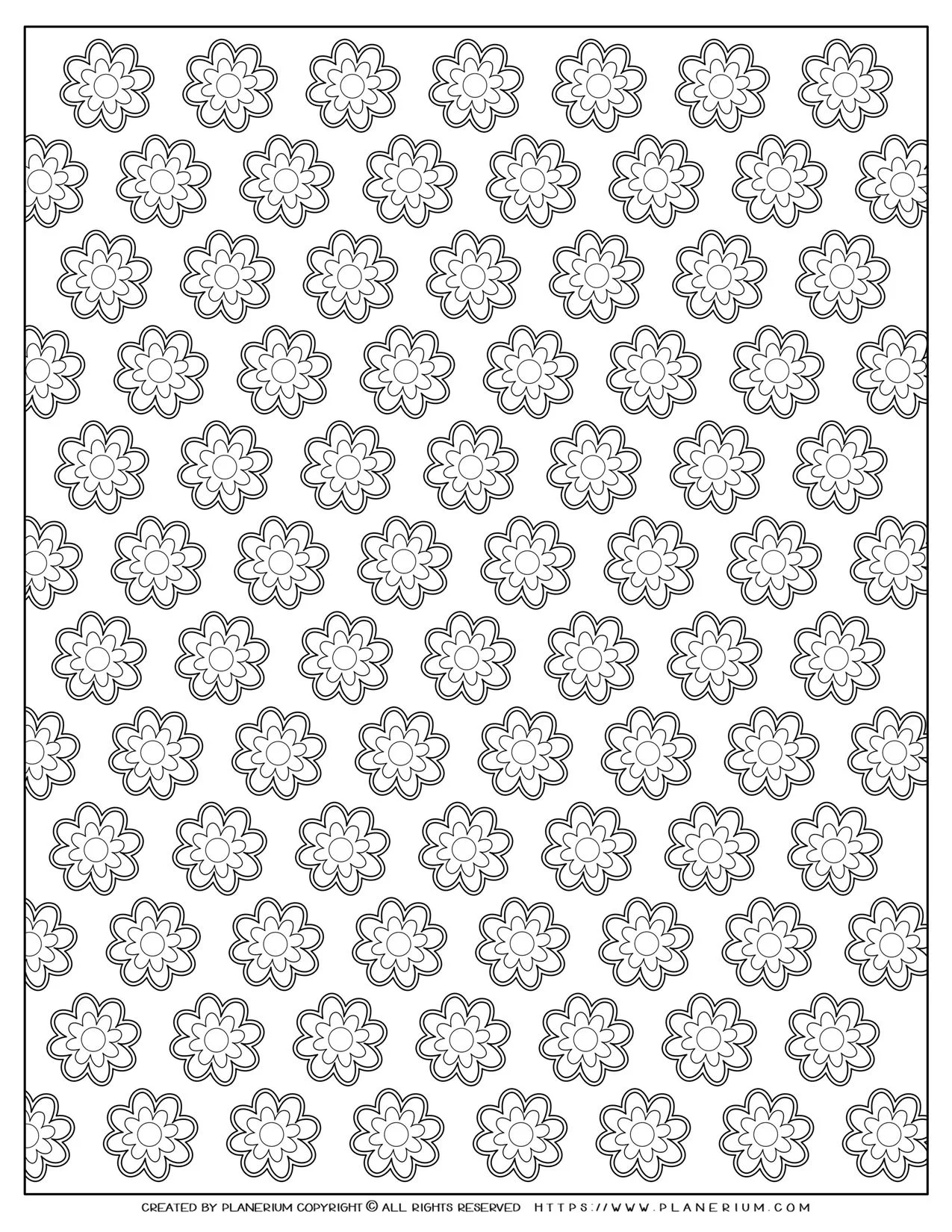 Flower pattern coloring page free printable