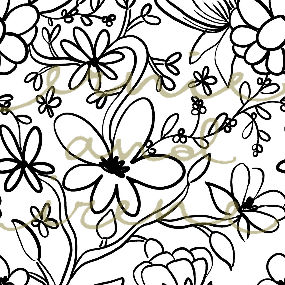 Floral coloring page â ernie and irene fiber art