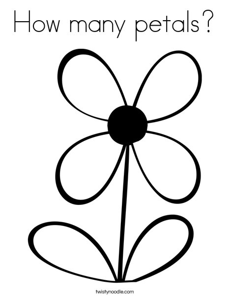 How many petals coloring page