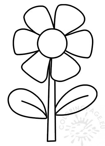 Flower with petals coloring page