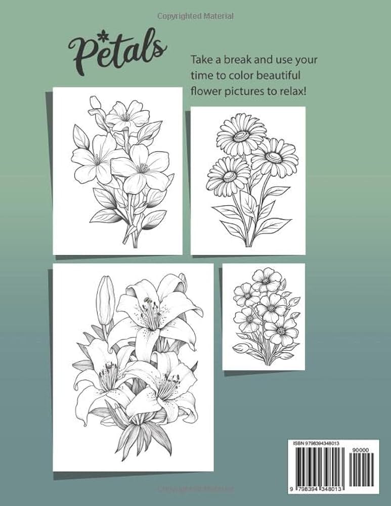 Flower petals coloring book