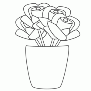 Flower pot coloring page printable for free download