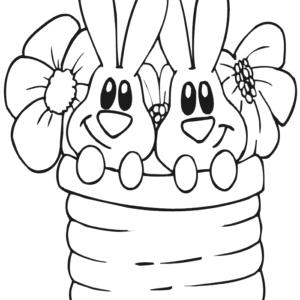 Flower pot coloring page printable for free download