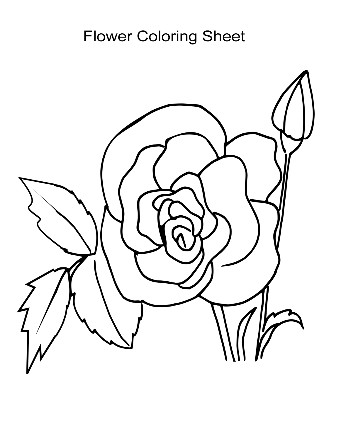 Flower coloring sheets for girls and boys