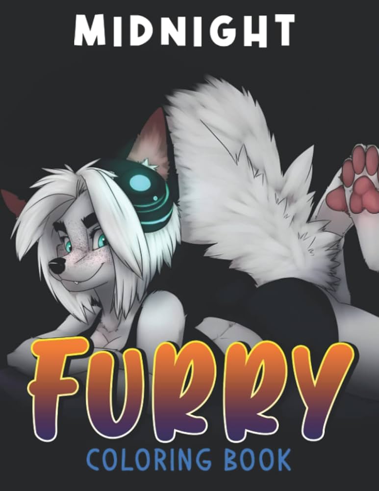 Midnight furry coloring book fantasy characters coloring pages on black background featuring incredible illustrations for adults teens to relax and relieve stress joy rainbow books