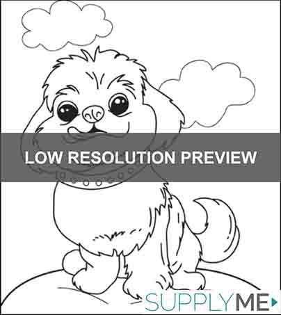 Printable fluffy puppy dog coloring page for kids â