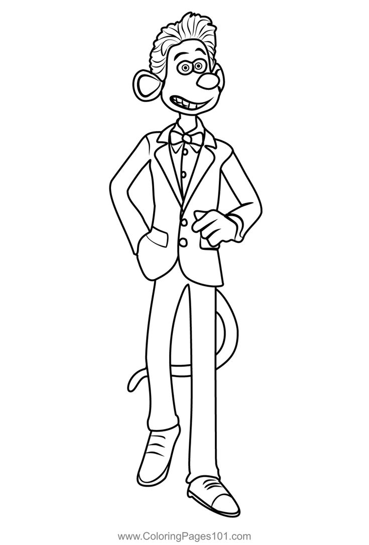 Roddy st james from flushed away coloring page coloring pages coloring pages for kids color