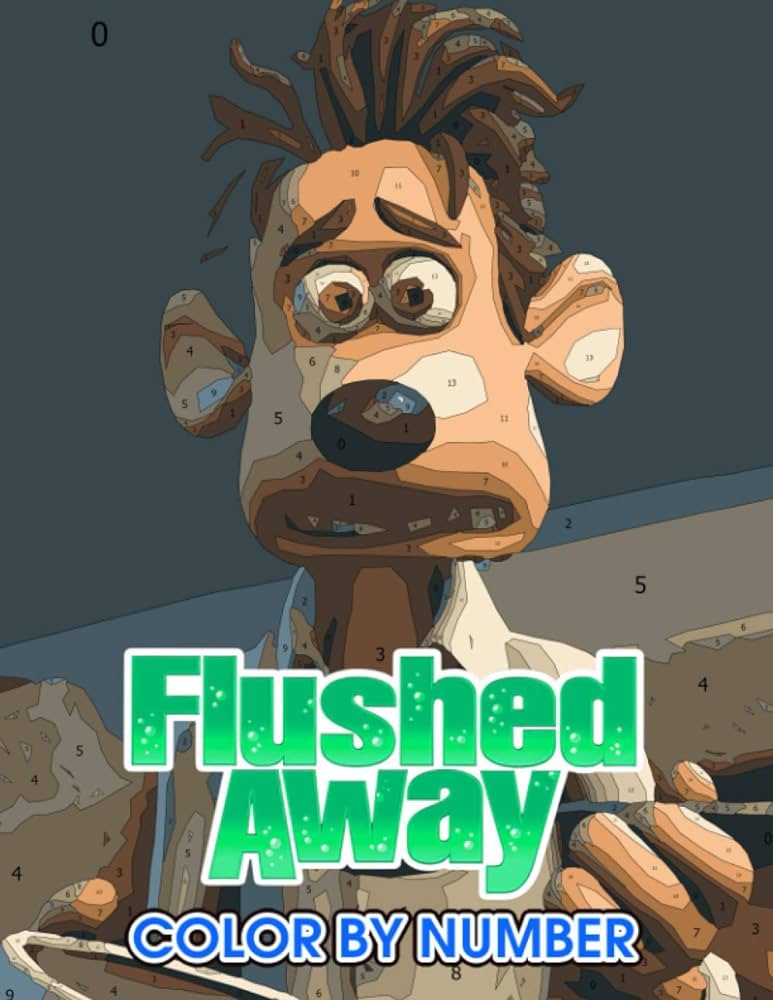 Flushed away color by number flushed away color book an adult coloring book for stress