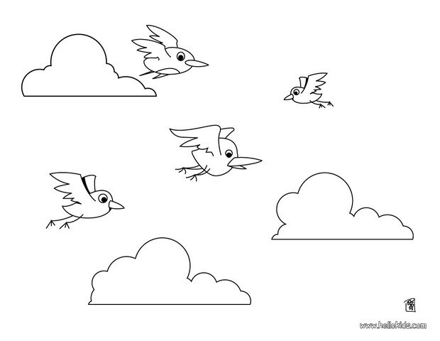 Flying birds coloring pages
