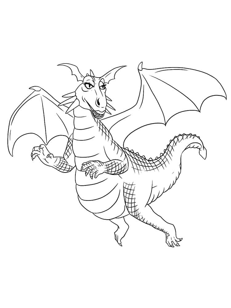 Large and heavy flying dragon coloring page