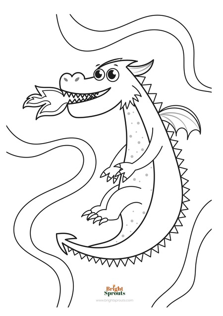 Free printable dragon coloring pages easy and realistic