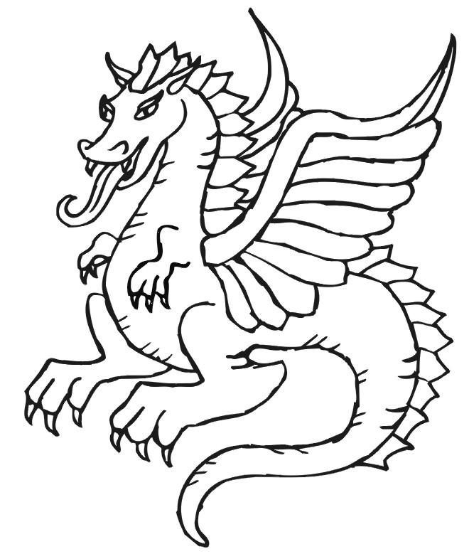 Dragon coloring page beautiful flying dragon