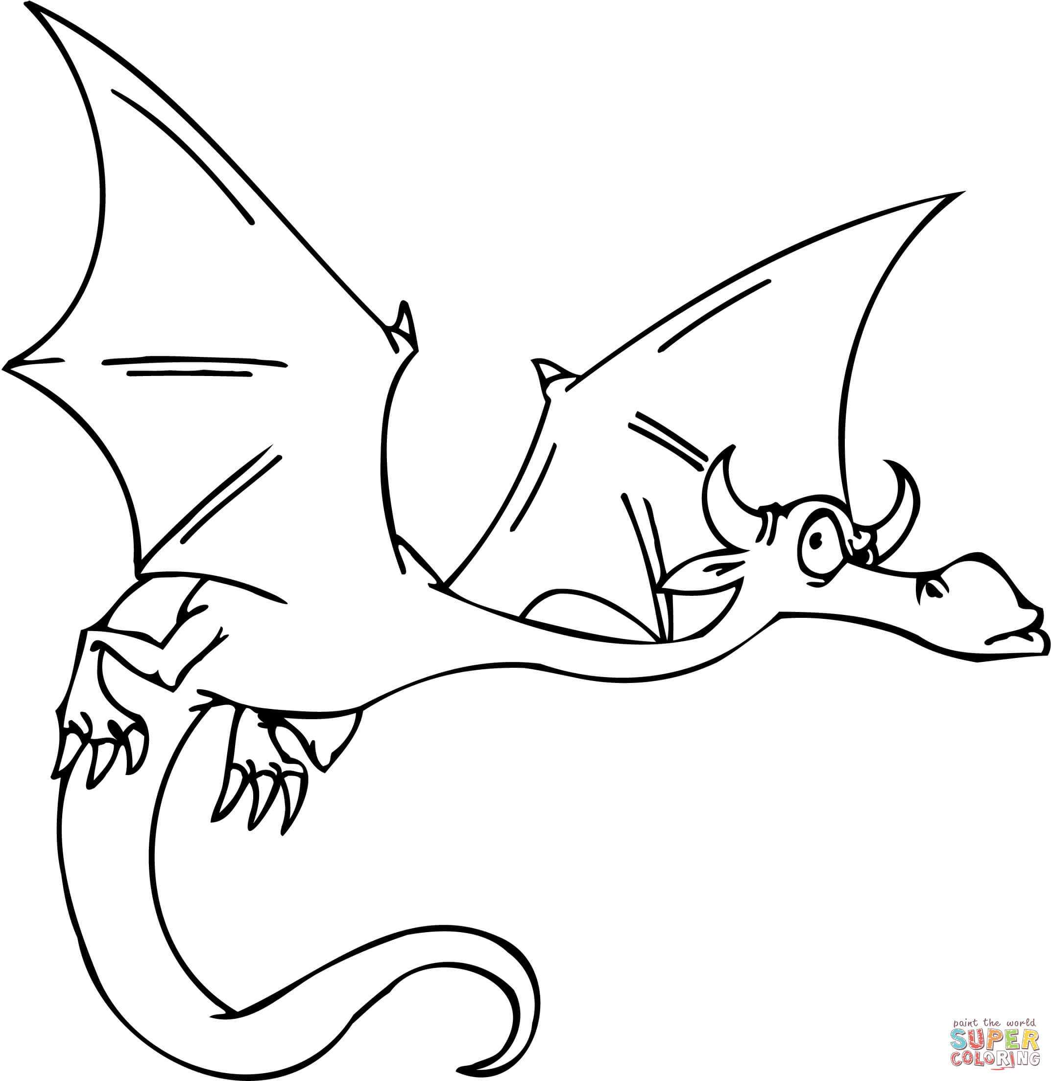 Suspicious flying dragon coloring page free printable coloring pages