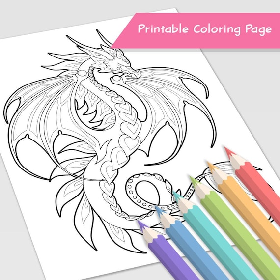 Fire dragon coloring page flying dragon cute dragon coloring page