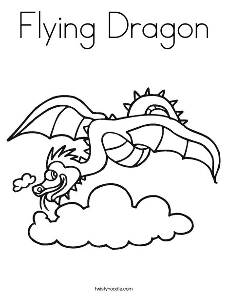 Flying dragon coloring page