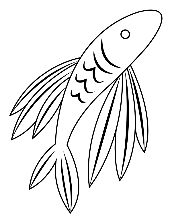 Printable flying fish coloring page