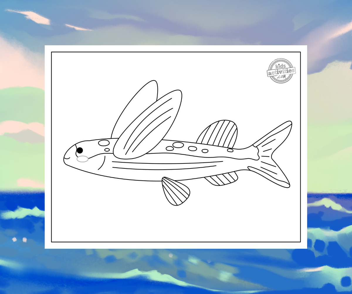 Free printable flying fish coloring page for kids kids activities blog