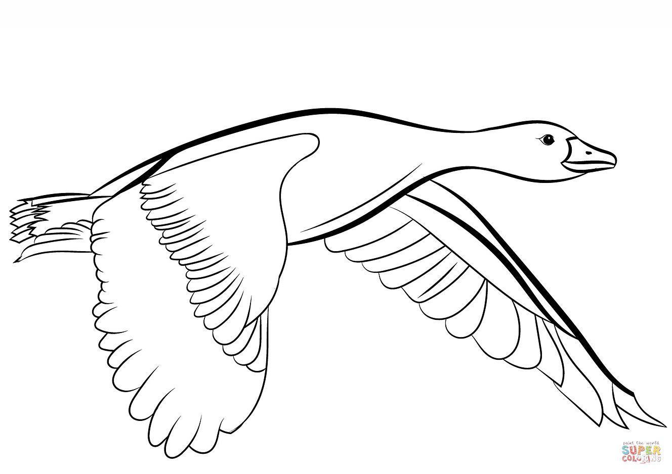 Goose flying coloring page free printable coloring pages