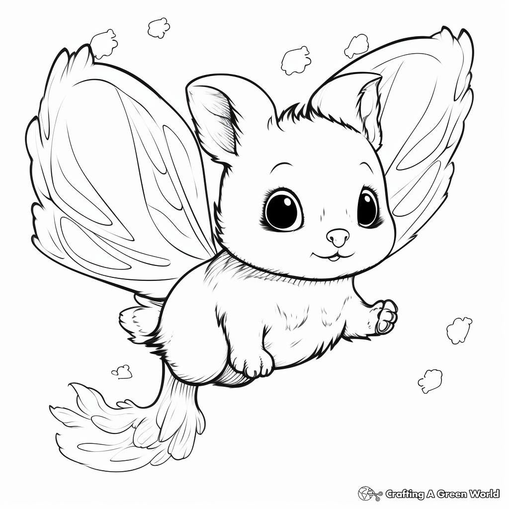 Flying squirrel coloring pages
