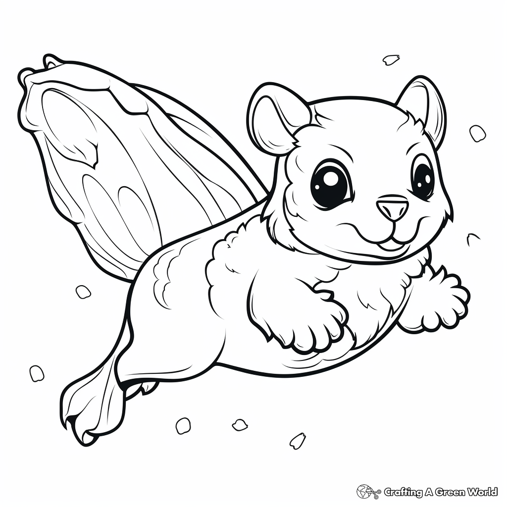 Flying squirrel coloring pages