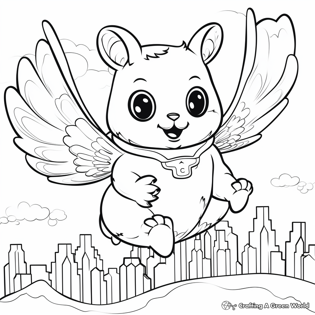 Flying squirrel coloring pages
