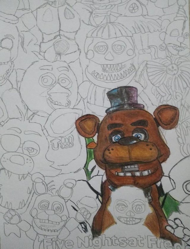 Im going to make the fnaf poster ill be posting every character i color rfivenightsatfreddys