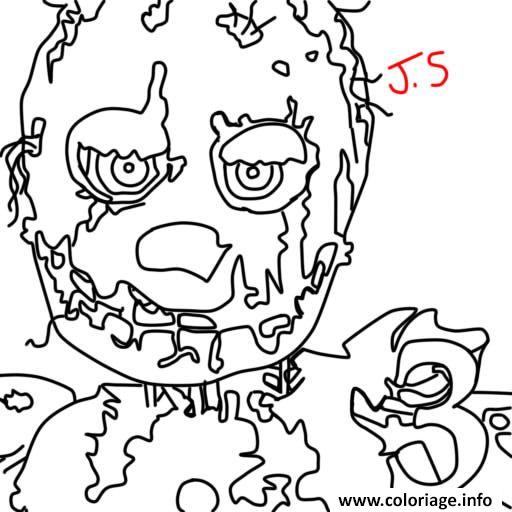 Five nights at freddys fnaf golden freddy coloring pages dessin fnaf ã imprimer