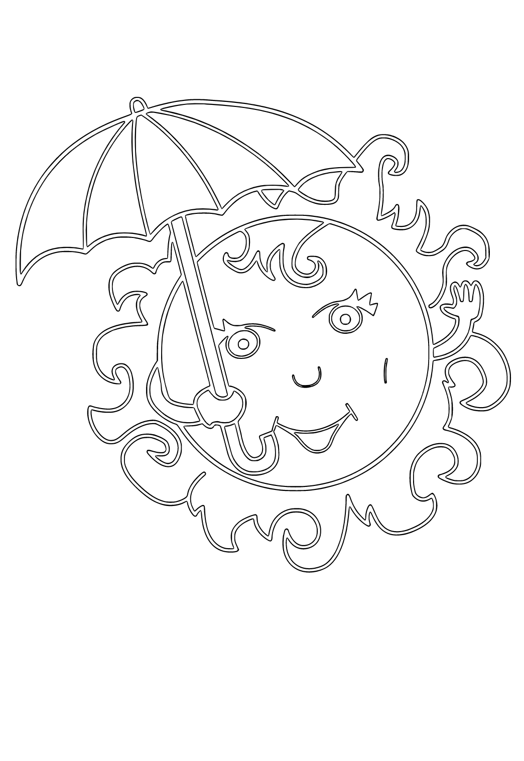 Free printable summer umbrella coloring page for adults and kids