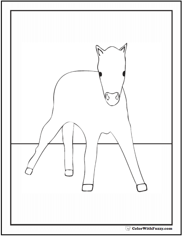 Horse foal coloring pages