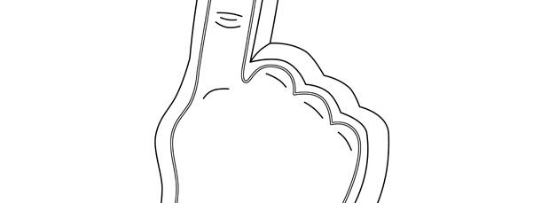 Foam finger template â large foam finger black and white lines foam