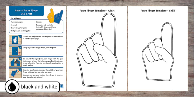 Sports foam finger diy craft party teacher
